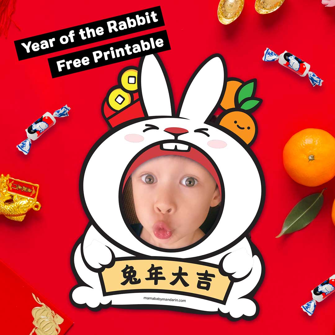 Year of the rabbit activity for kids rabbit picture frame free printable