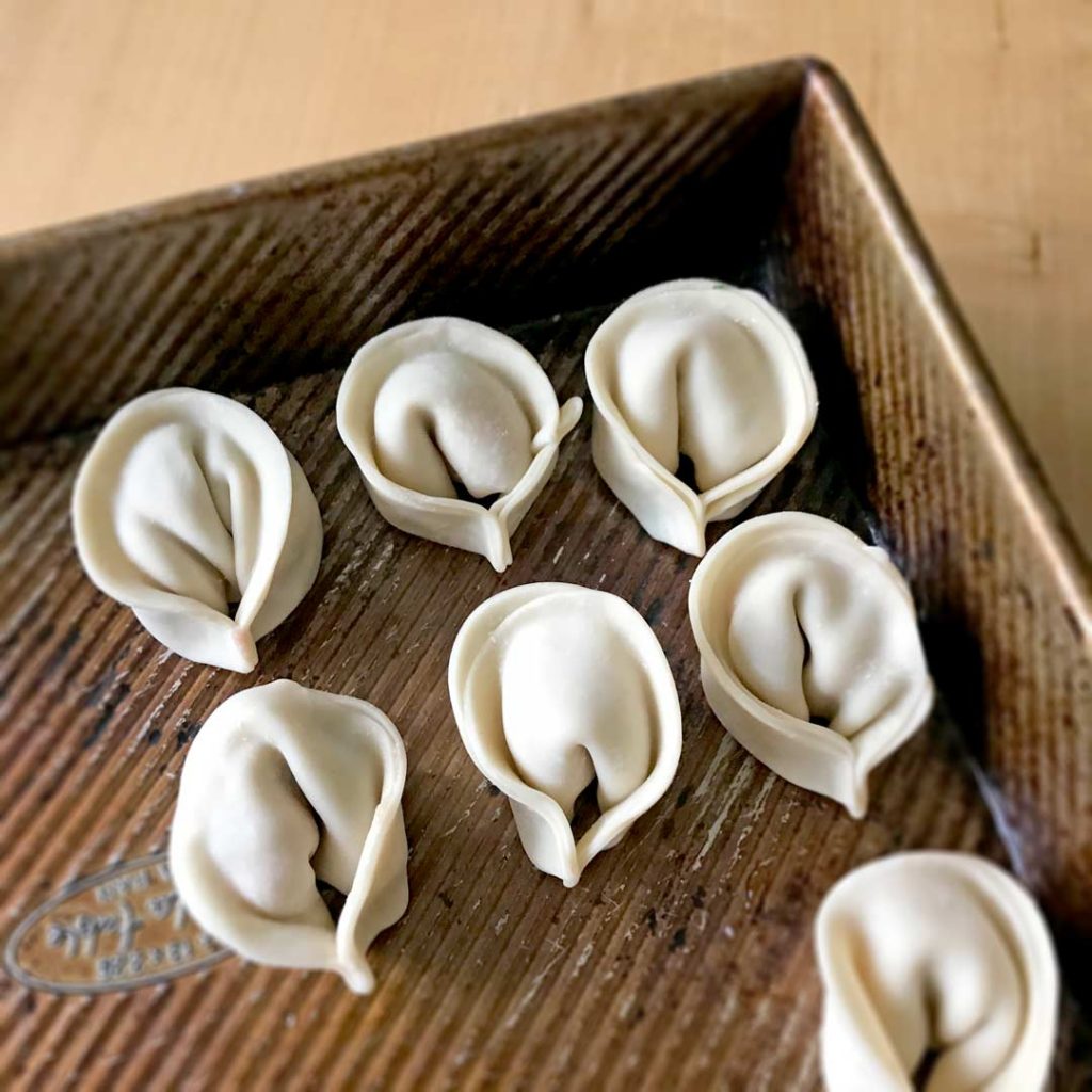 rose bud shaped dumplings