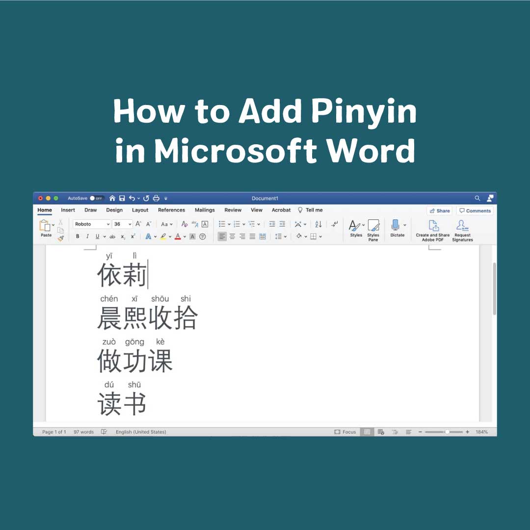 How to Add Pinyin in Microsoft Word - Mama Baby Mandarin